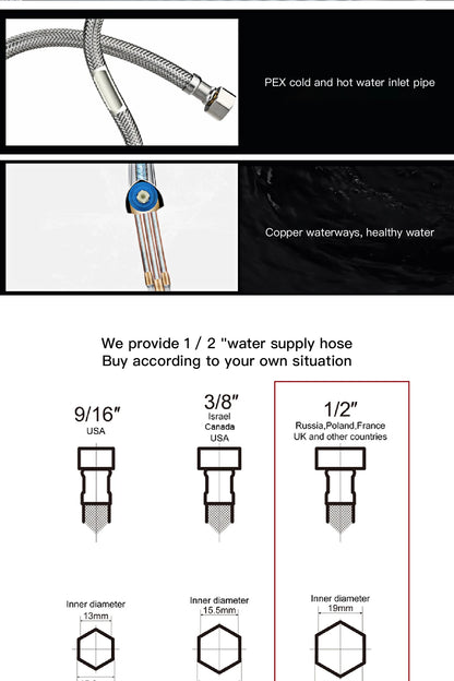 Luxury Black Brass Faucet Simple Design Magnetic Suction