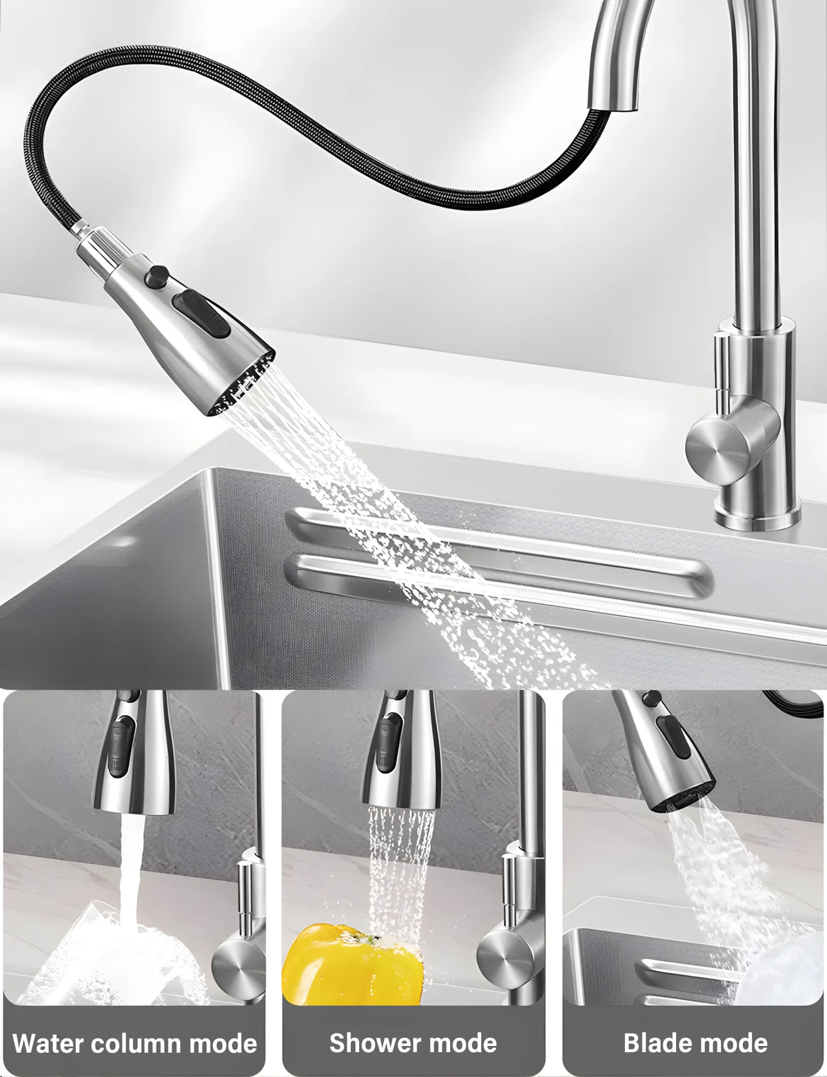 Silver Nano Embossed 304 Stainless Steel Sink Large