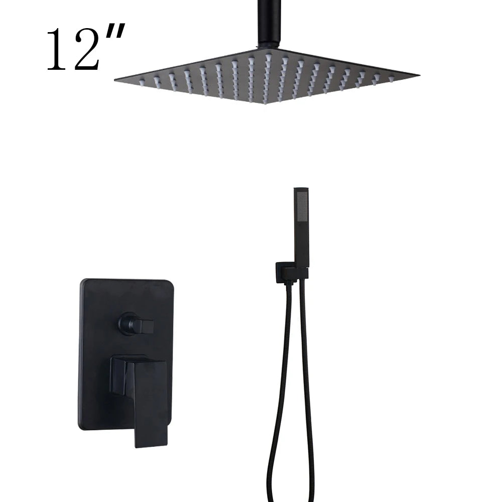 Kemaidi Bathroom 2-3 Way Shower Faucet Black 3-Functions