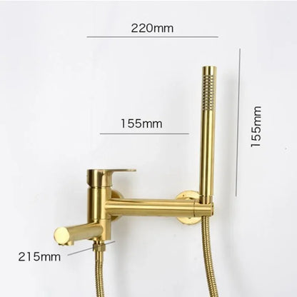 Bathtub Shower Wall Mounted Brushed Gold Rotatable Bidet