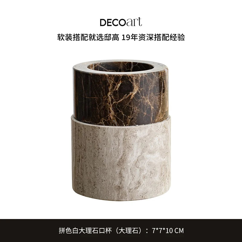 Marble Lotion Bottle Color-Blocked Leopard Print Mouthwash Cup