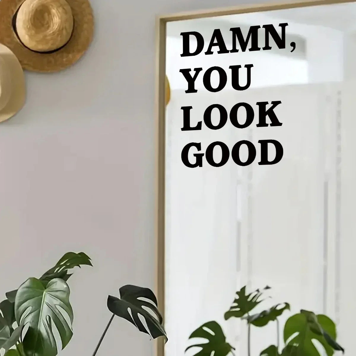1pc Encouraging Text Wall Mirror Sticker Furniture Decor