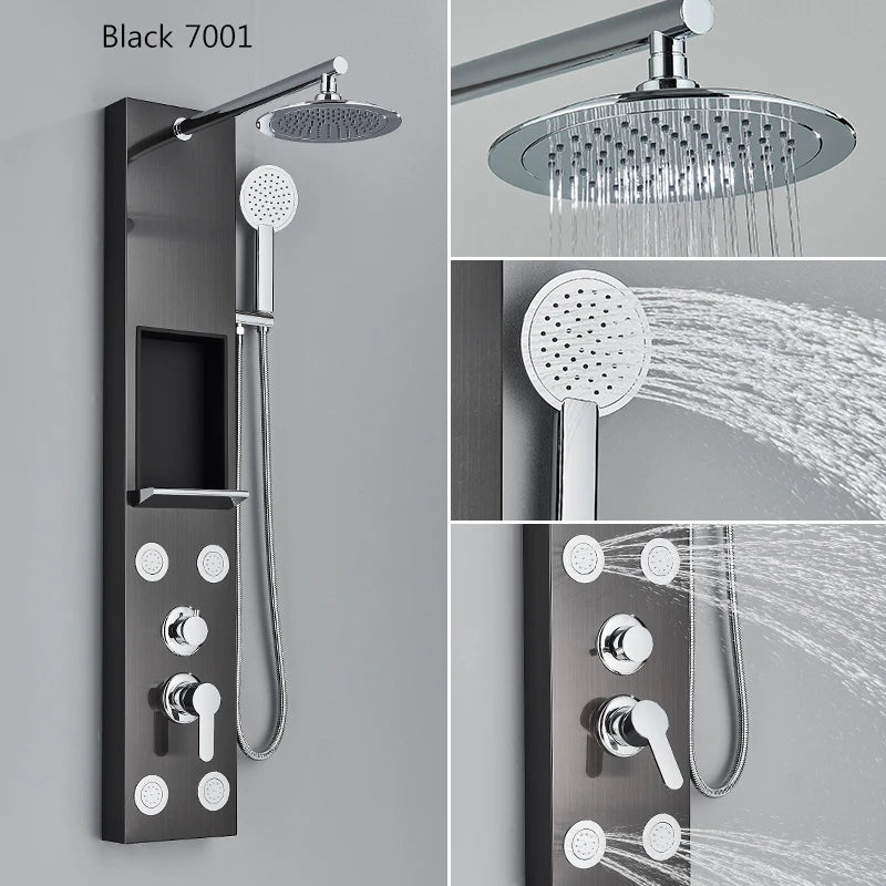Bathroom Wall Mount Shower Panel Rainfall Shower Head/Massage