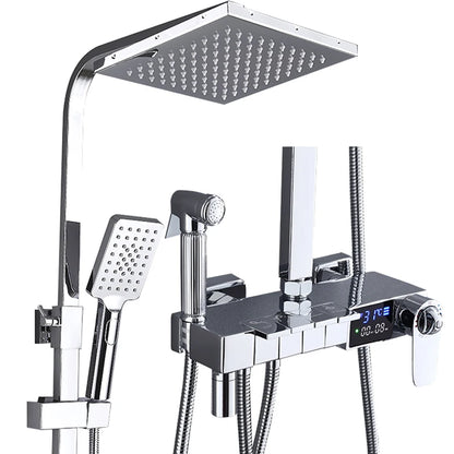 Brushed Gold Thermostatic Digital Bathroom Shower Inch Rain