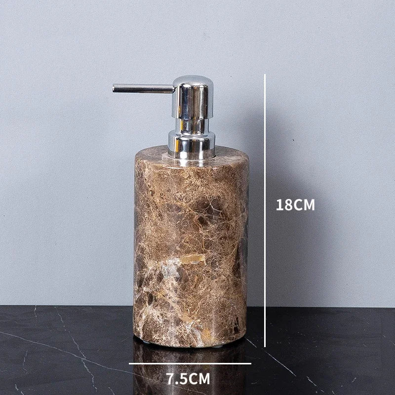 Dark Natural Marble Bathroom Brown Luxury Toothbrush Holder