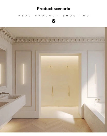 Full Brass Natural Marble Vanity Wall Light Bathroom