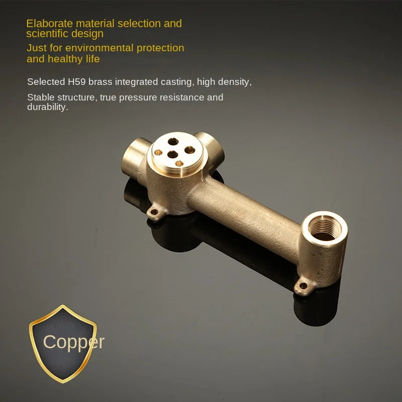 Modern Brass Wall Mount Bathroom Basin Faucet Hidden