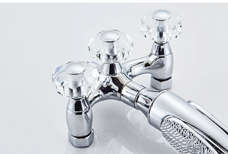 Ellen Bathtub Faucet Gold Swan Hand Shower Wall