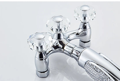 Ellen Bathtub Faucet Gold Swan Hand Shower Wall