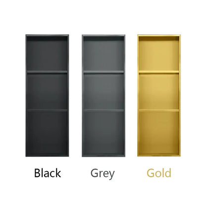 Stainless Steel Recessed Wall Niche Black Gold Bathroom