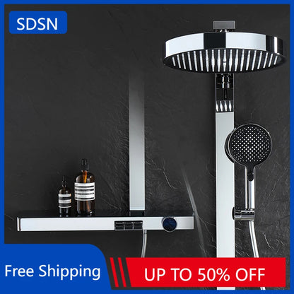 Chrome Digital Piano Bathroom Shower 12 Inch Round