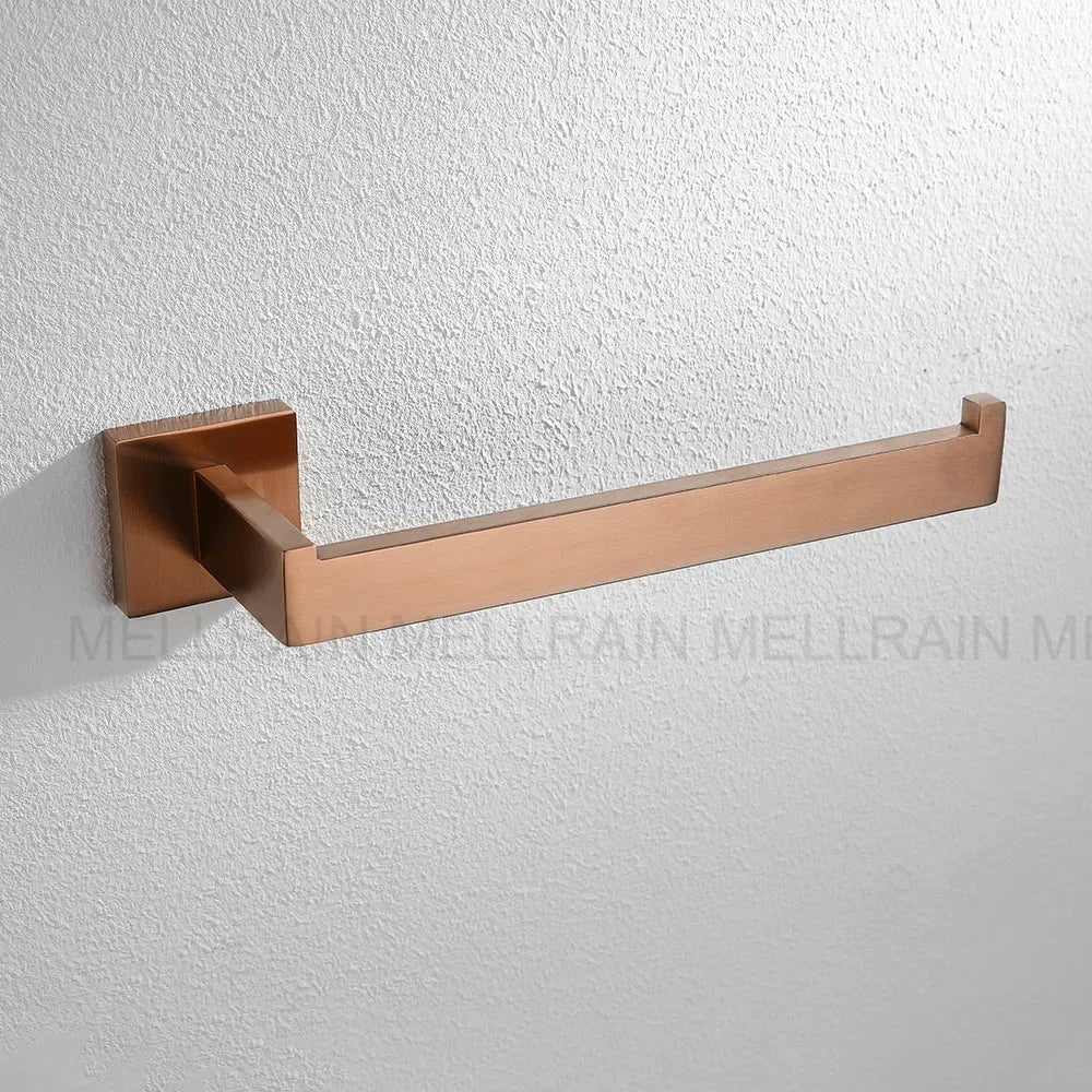 Brushed Rose Gold Towel Rack Robe Hook Bathroom