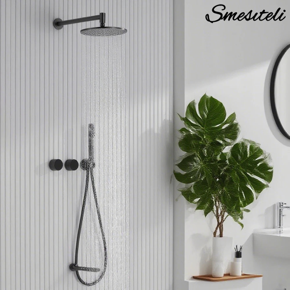 Gunmetal Shower Faucet Or Ways Concealed Box Bathroom