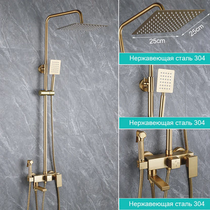 Oxg Brushed Nickel Gold Shower Faucet Bathroom Shower