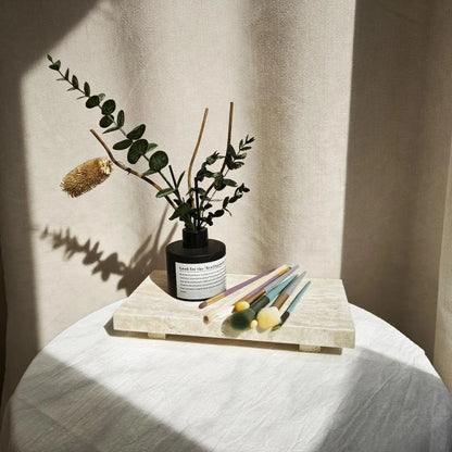 Natural Marble Pedestal Stand Versatile Soap Jewelry Tray