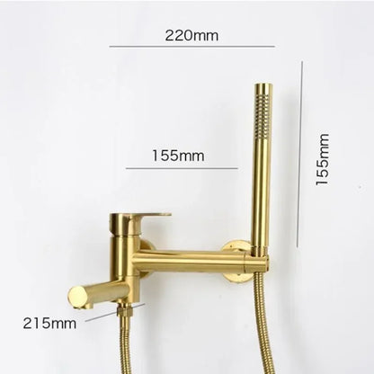 Bathtub Shower Wall Mounted Brushed Gold Rotatable Bidet