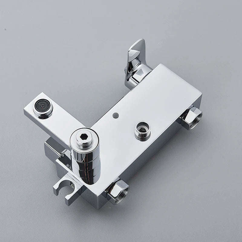 Black Smart Thermostatic Shower Faucet Bathroom Intelligent