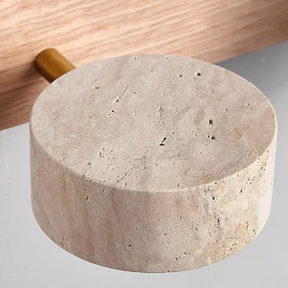Rotatable Spanish Natural Limestone Round Led Wall Lamp