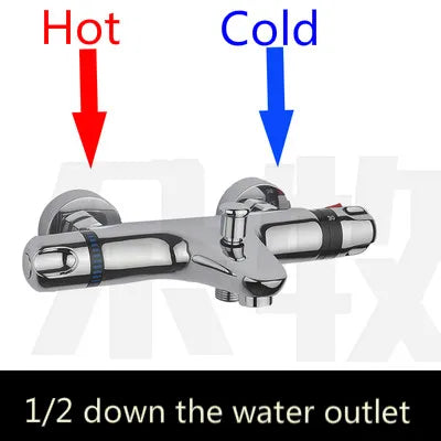 Brass Intelligent Thermostatic Shower Faucet Concealed Cold Water