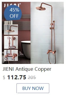 Jieni Rainfall Shower Faucet Brushed Gold Bathroom Shower
