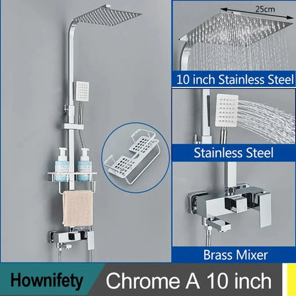 Golden Shower Faucet Rainfall 3/4-Way Bathtub Tap Bathroom