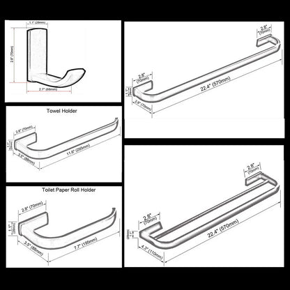 Gun Grey Brass Square Bathroom Bath Hardware Wall