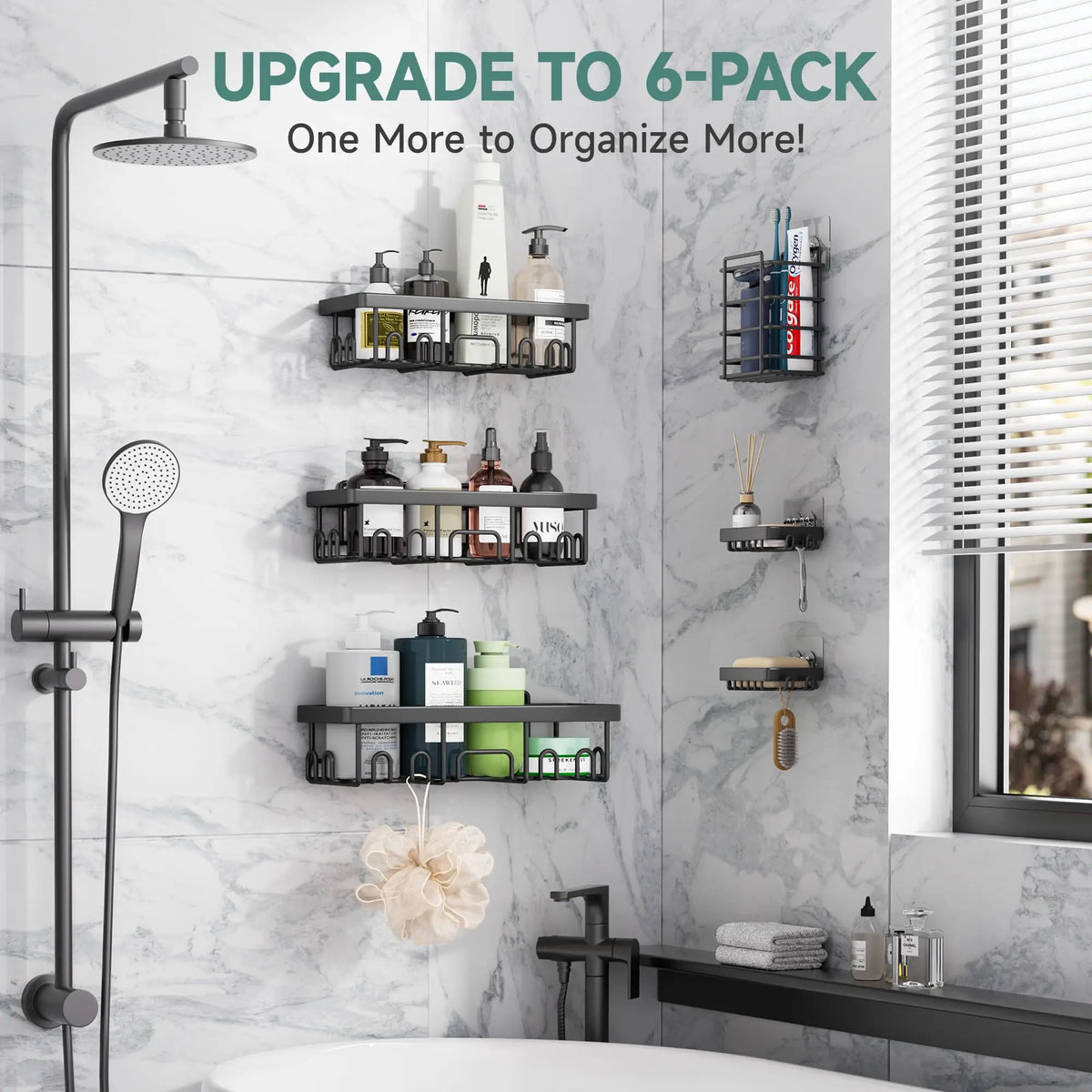 Pack Shower Caddy Organizer Rack Shelf Inside Shower