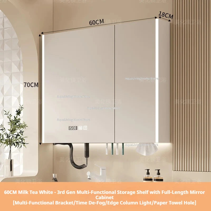 Modern Smart Bathroom Mirror Cabinet Wall-Mounted Vanity Mirror