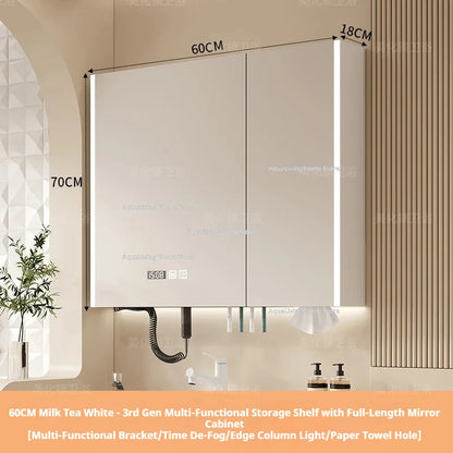 Modern Smart Bathroom Mirror Cabinet Wall-Mounted Vanity Mirror