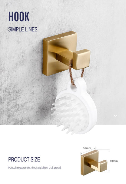 Brushed Gold Bathroom Toilet Brush Holder Toilet Paper