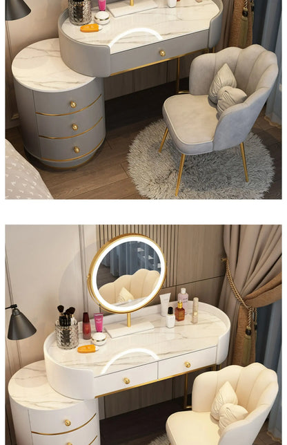 Pink White Vanity Table Women Luxury Nail European