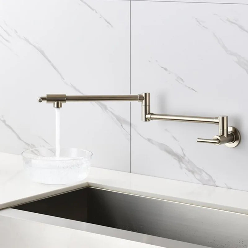 Black Wall Mounted Pot Filler Faucet Swivel Folding