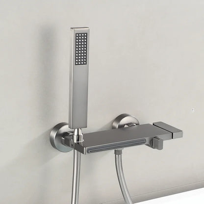 Tuqiu Gray Bathtub Shower & Cold Black Bathroom