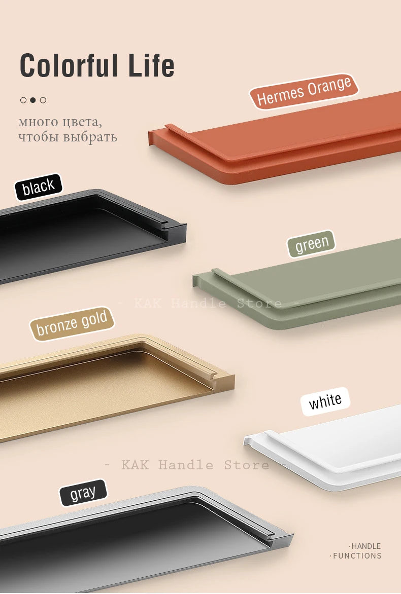 Kak Recessed Cabinet Handles Black Hidden Sliding Door