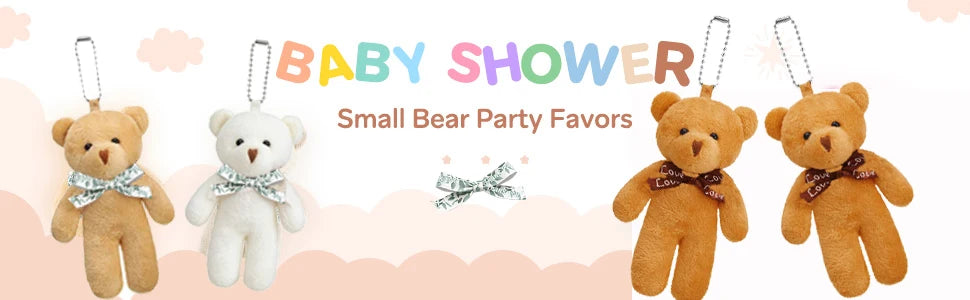 18-120pcs Mini Teddy Bears Bulk Keychain Small Bears
