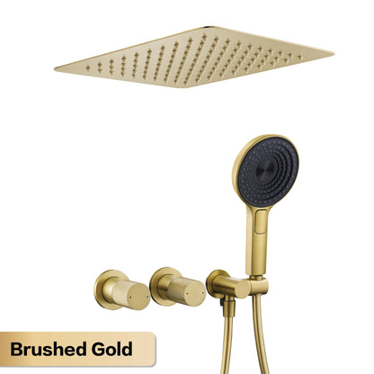 Aitana Minimalist Gun Grey Brass Ceiling Shower System