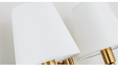 Modern Wall Sconce White Fabric Shade E27 Gold