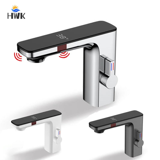 Smart Display Bathroom Basin Faucet Touchless Cold Water