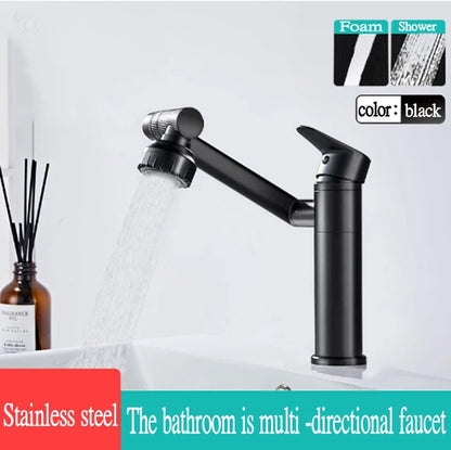 Basin Faucet Modern Bathroom Mixer Tap Black/Chrome Wash