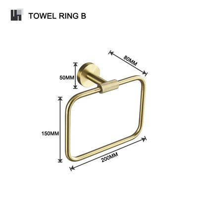 Brushed Gold Towel Bar Toilet Seat Rack Robe