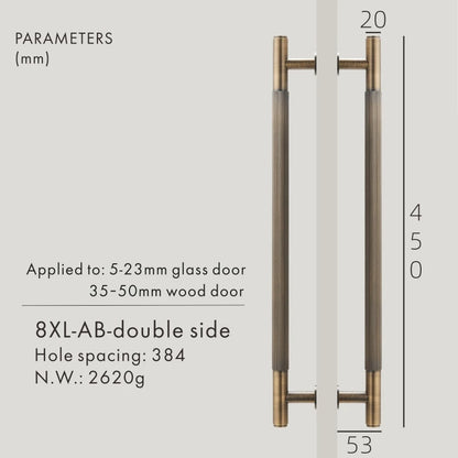 Dooroom Antique Brass Door Double Sided Stripe Linear