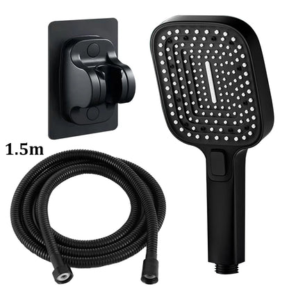 Square 3-Mode Pressurized Shower Head Large Panel Bathroom