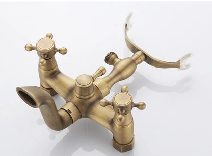 Antique Bathroom Bathtub Showet Faucet Copper Black Shower