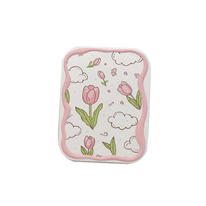 Flowers Flip-Top Folding Makeup Mirror Pocket Mirror Women