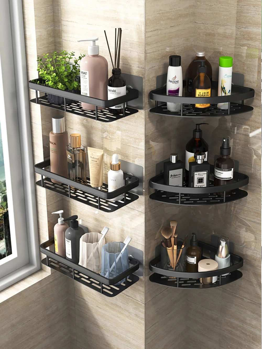 Wall Mounted Rectangular Rack Wall Mounted Shower Shampoo