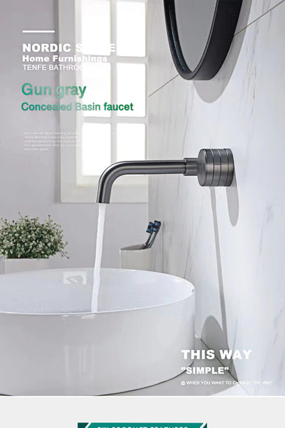 Aitana Luxury Brass Brushed Nickel Bathroom Faucet Simple