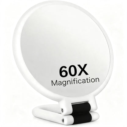 60x Double-Sided Handheld Magnifying Mirror 1x/80x Hd Makeup
