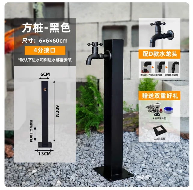 Garden Irrigation All-Copper Faucet 304 Stainless Steel Square