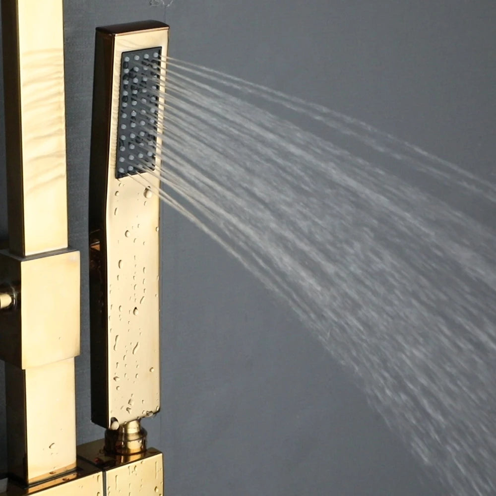 Zappo White Gold Digital Shower Brass Bathroom Fixture