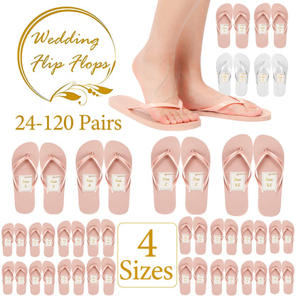 24/36 Pairs Wedding Flip Flops Guests Soft Wedding